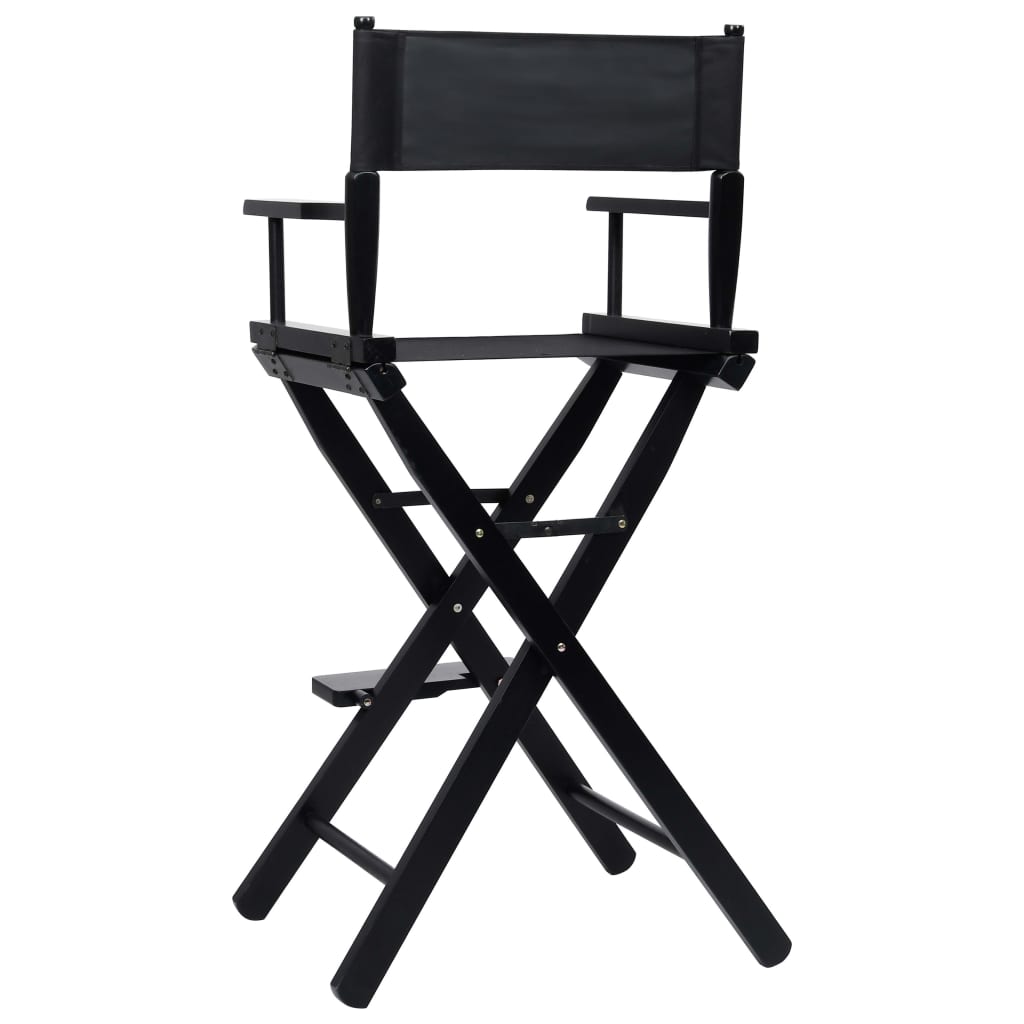 vidaXL Zložljiv režiserski stol črn oksford blago