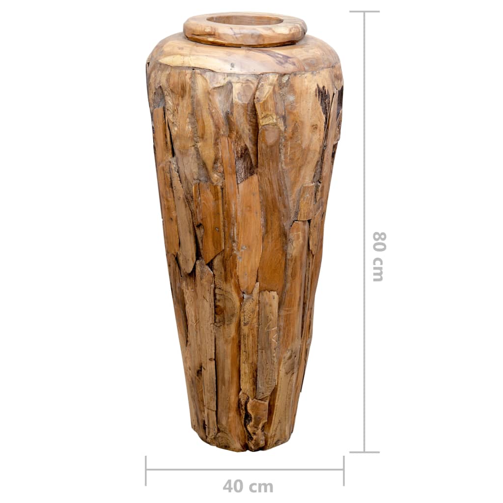 vidaXL Okrasna vaza 40x80 cm trdna tikovina