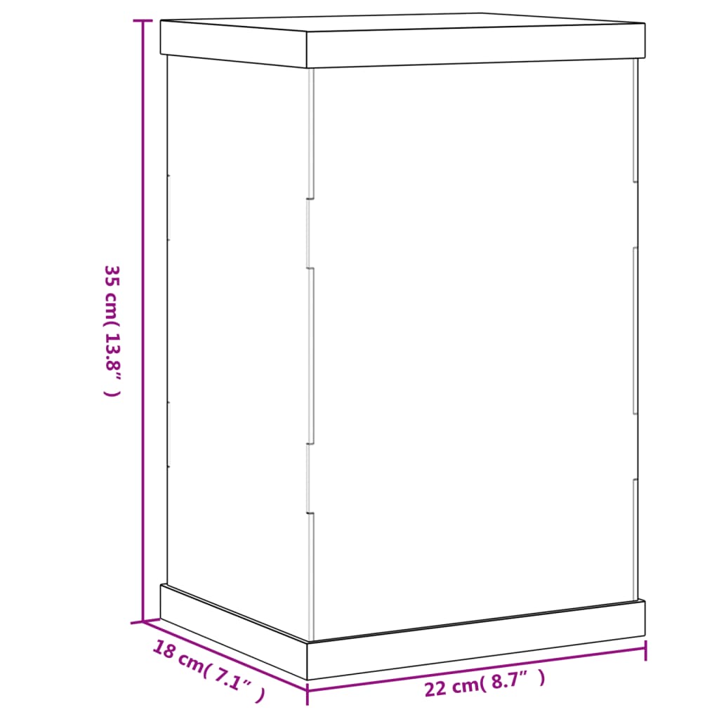 vidaXL Razstavna škatla prozorna 22x18x35 cm akril