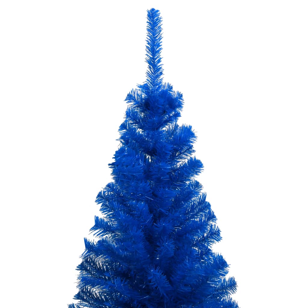 vidaXL Umetna osvetljena novoletna jelka z bunkicami modra 150 cm PVC
