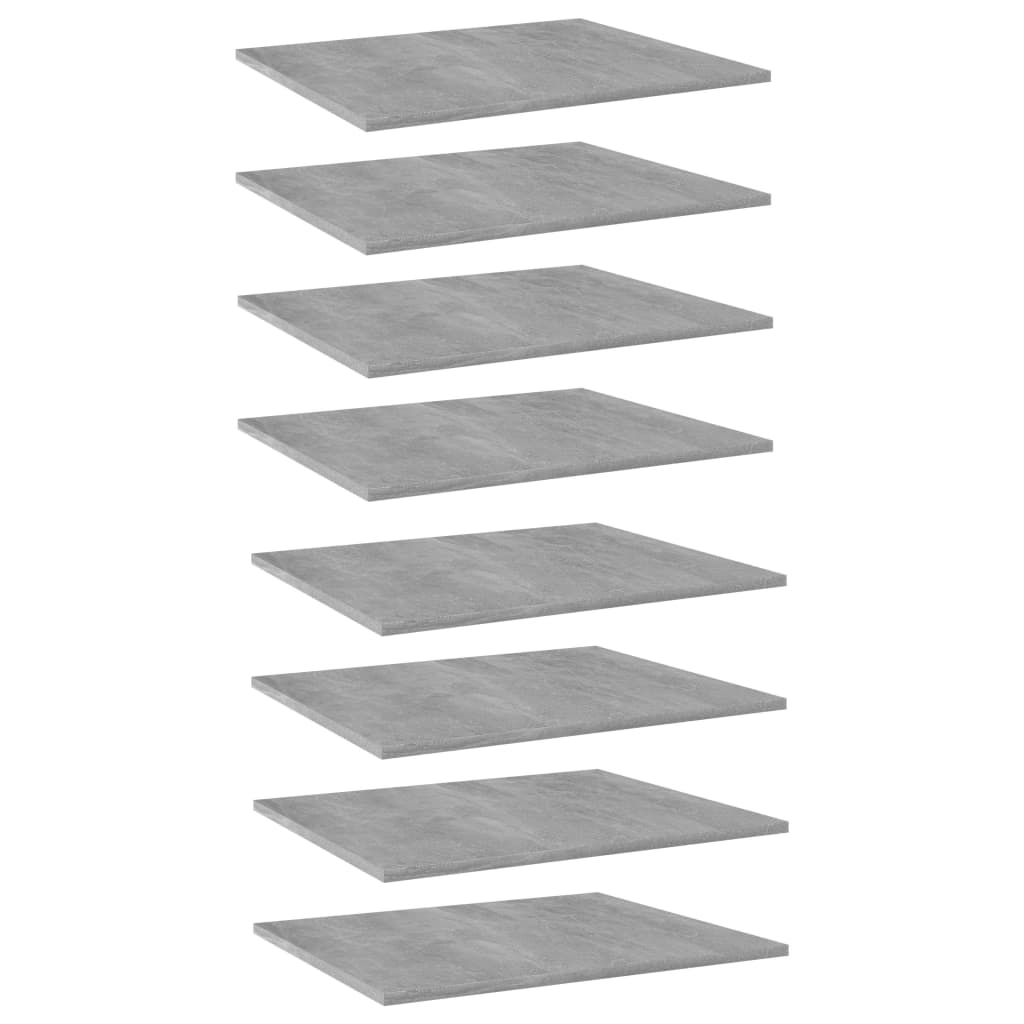 vidaXL Dodatne police za omaro 8 kosov betonsko sive 60x50x1,5 cm