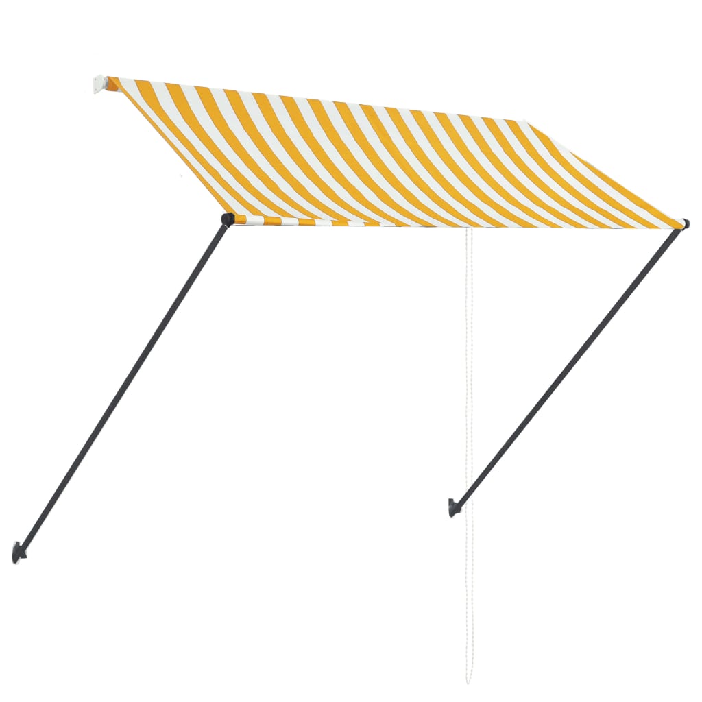 vidaXL Zložljiva tenda z LED lučmi 250x150 cm rumena in bela