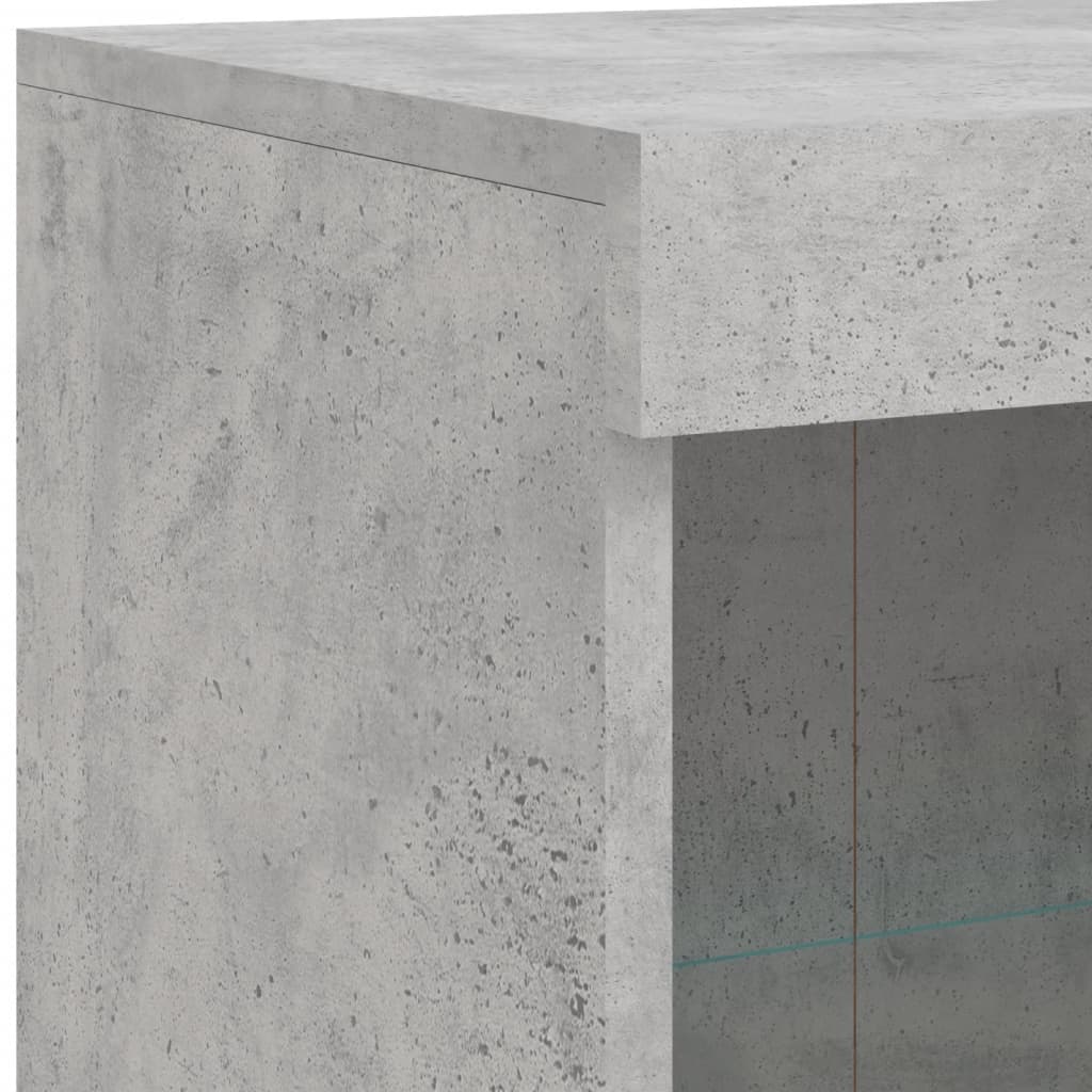vidaXL Komoda z LED lučkami betonsko siva 81x37x100 cm