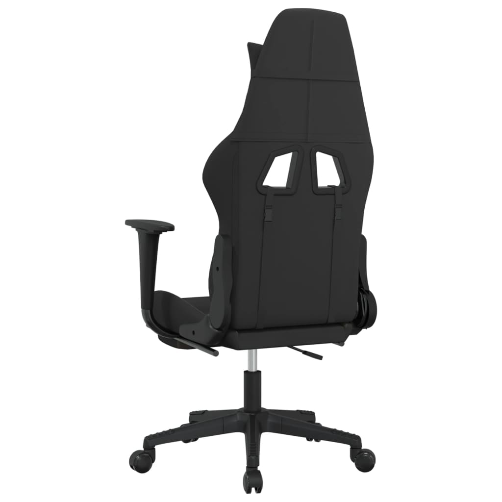 vidaXL Masažni gaming stol z oporo za noge črno in taupe blago