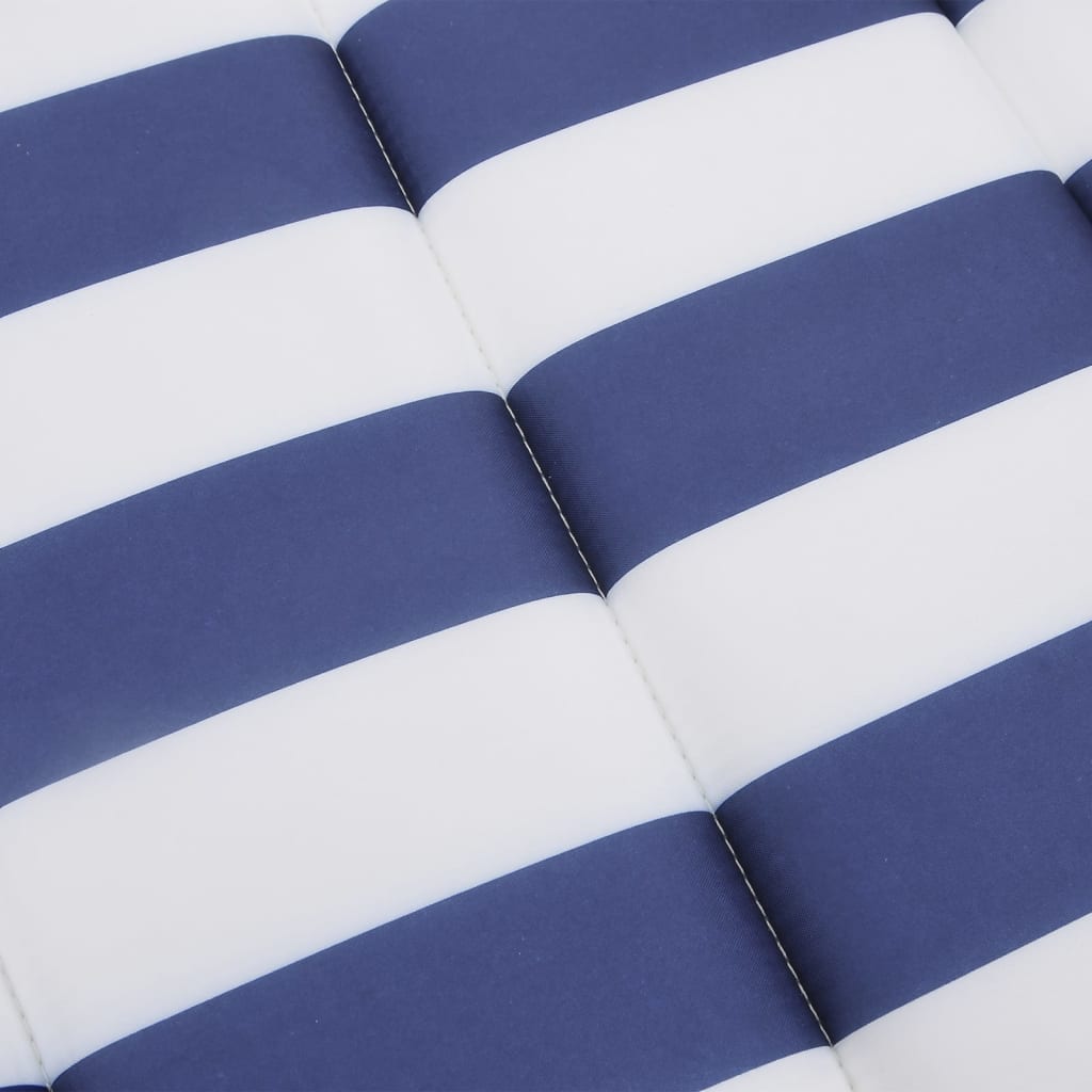vidaXL Blazina za ležalnik modre in bele črte oxford tkanina