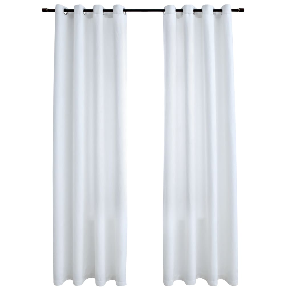 vidaXL Zatemnitvene zavese z obročki 2 kosa umazano bele 140x175 cm