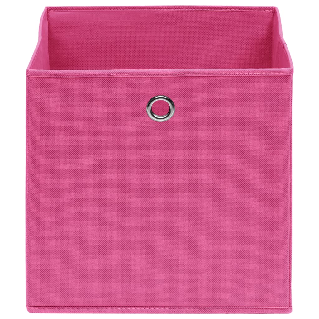 vidaXL Škatle za shranjevanje 4 kosi roza 32x32x32 cm blago