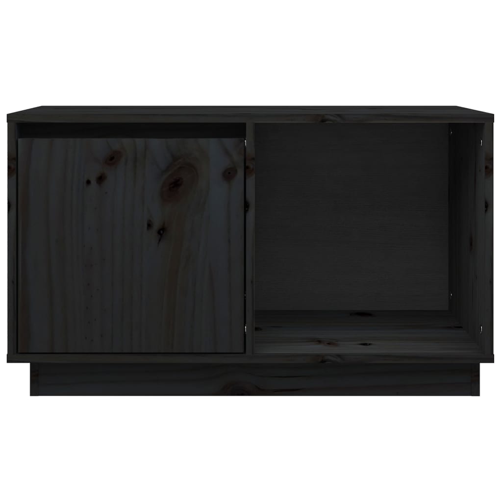 vidaXL TV omarica črna 74x35x44 cm trdna borovina