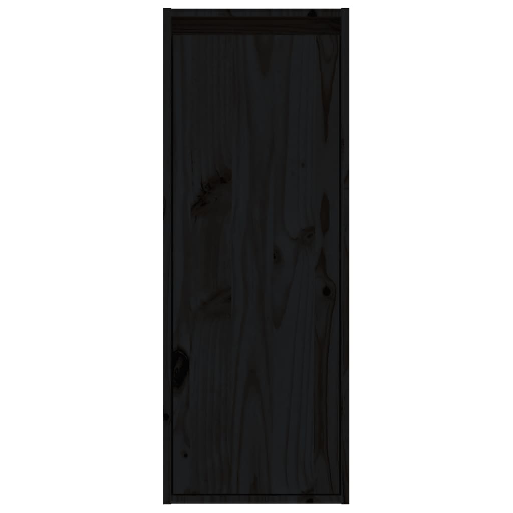 vidaXL Stenska omarica črna 30x30x80 cm trdna borovina