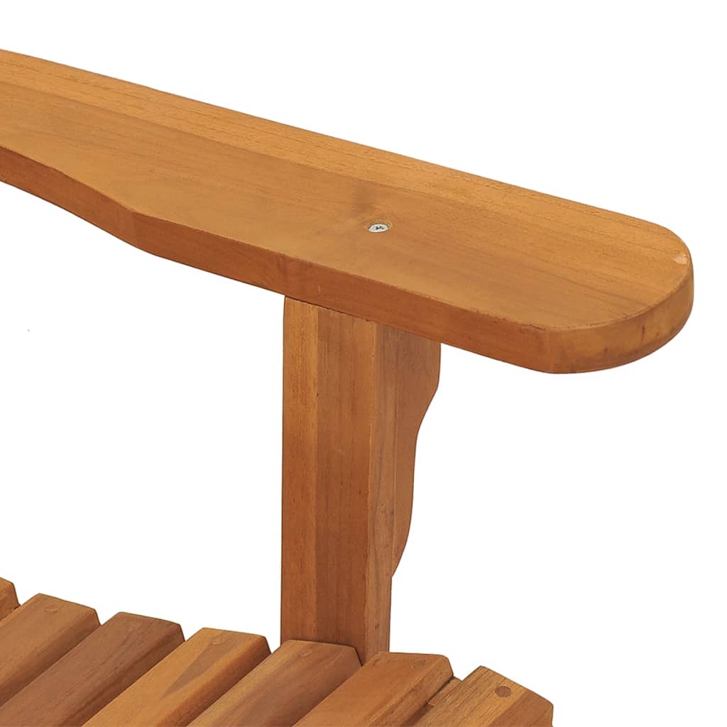 vidaXL Vrtni stol adirondack z naslonom za noge trdna tikovina