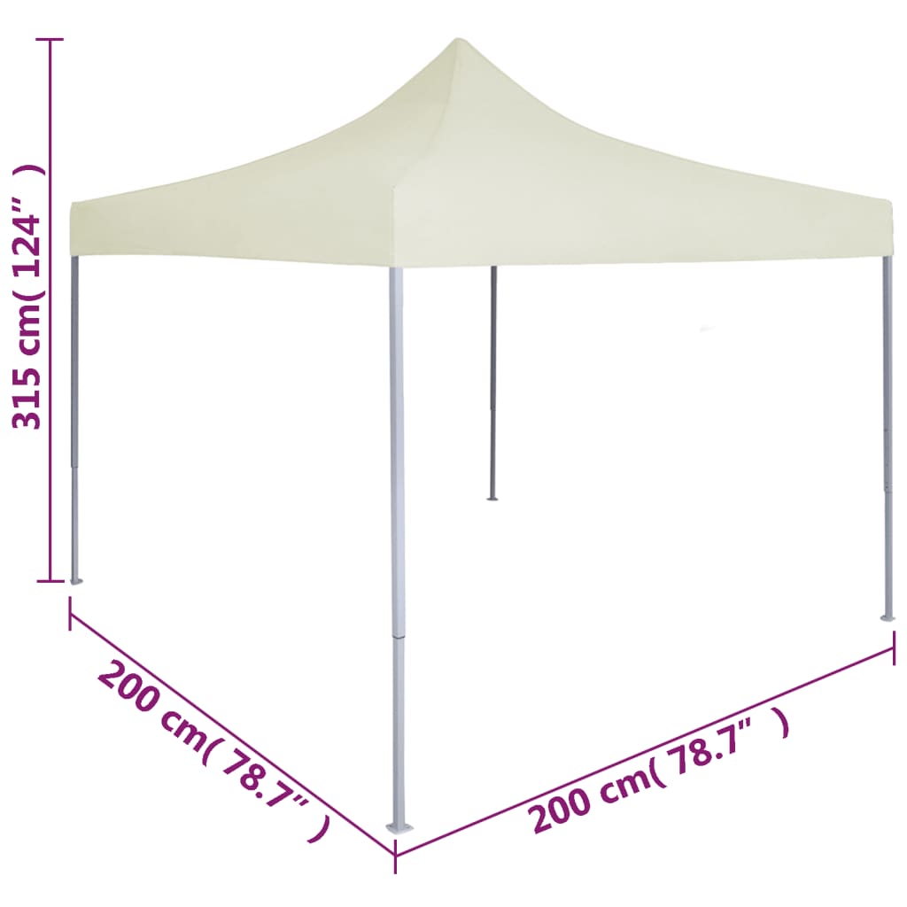 vidaXL Profesionalen vrtni šotor 2x2 m iz jekla krem