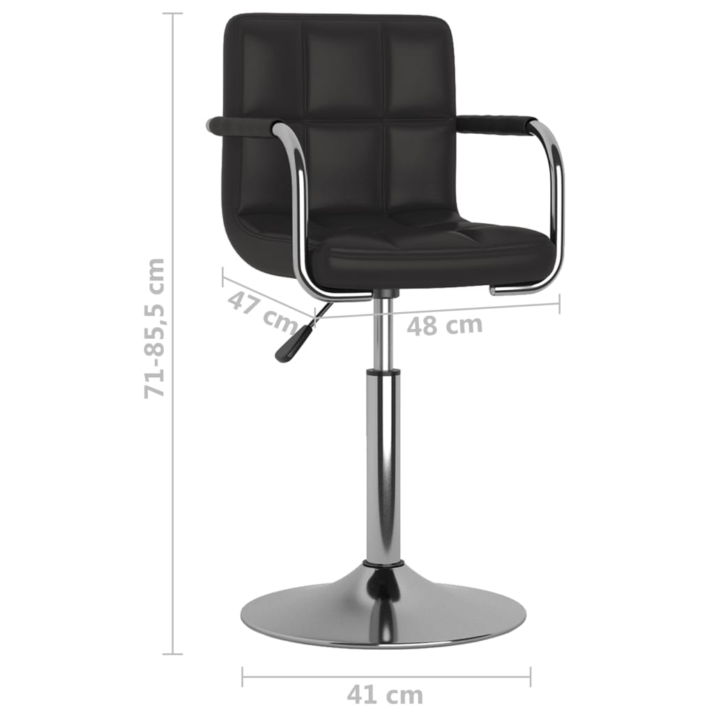 vidaXL Barski stolček črno umetno usnje