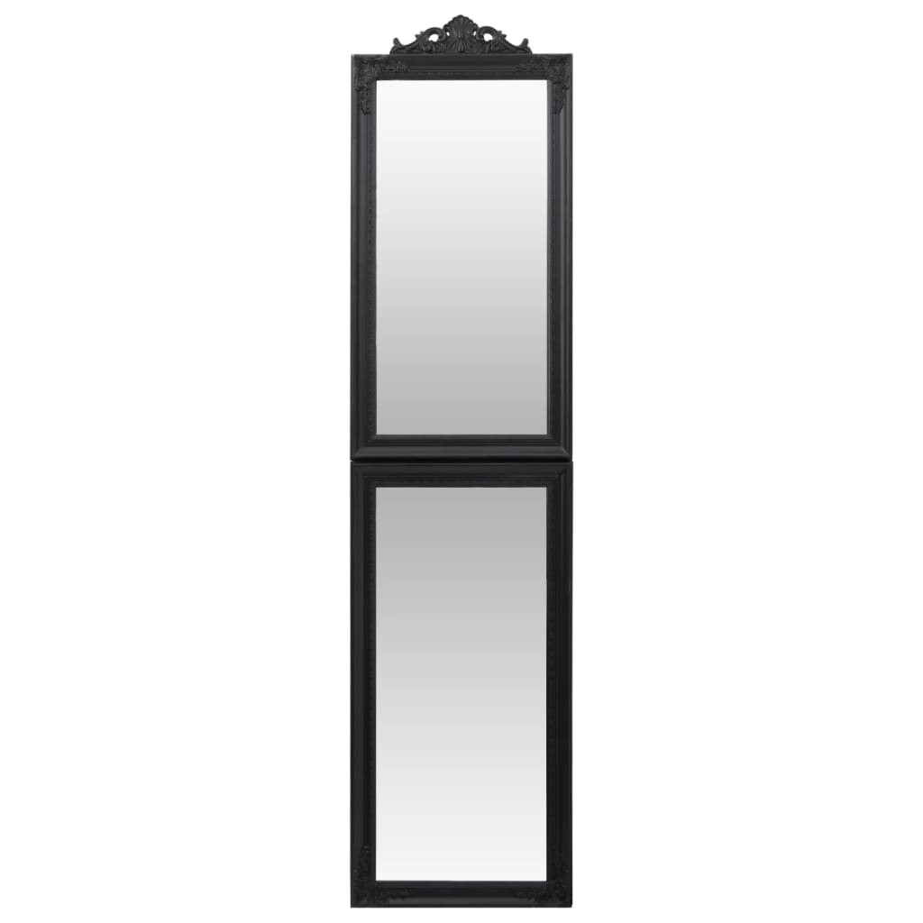 vidaXL Prostostoječe ogledalo črno 40x160 cm