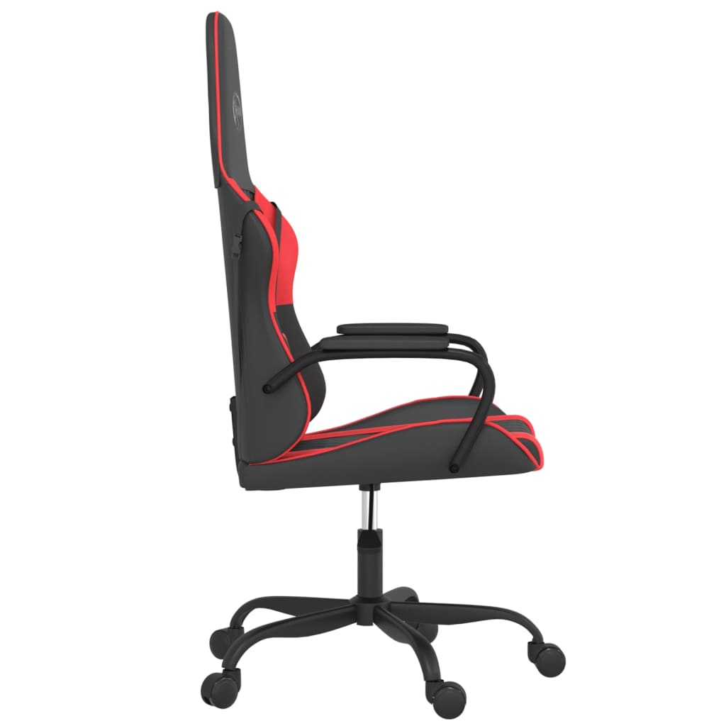 vidaXL Gaming stol črno in rdeče umetno usnje