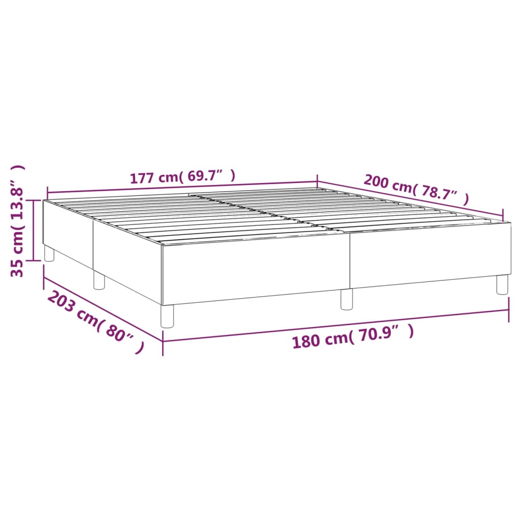 vidaXL Box spring posteljni okvir temno siv 180x200 cm žamet