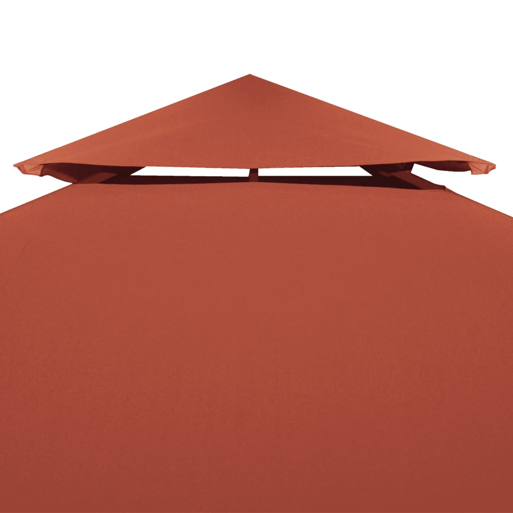 vidaXL Streha za paviljon 2-delna 310 g/m² 3x3 m terakota