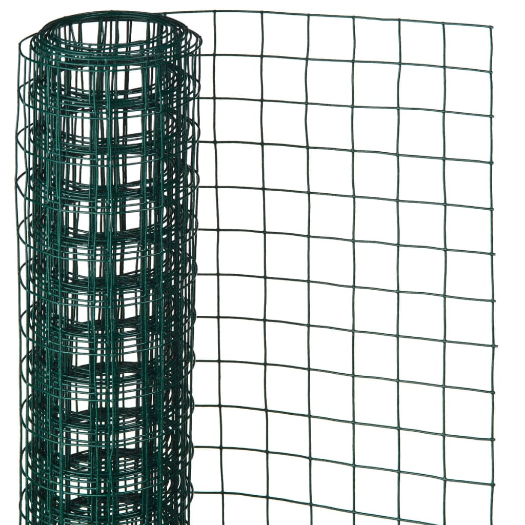 Nature Žična mreža kvadratna 1x5 m 25 mm jeklo z oblogo zelena