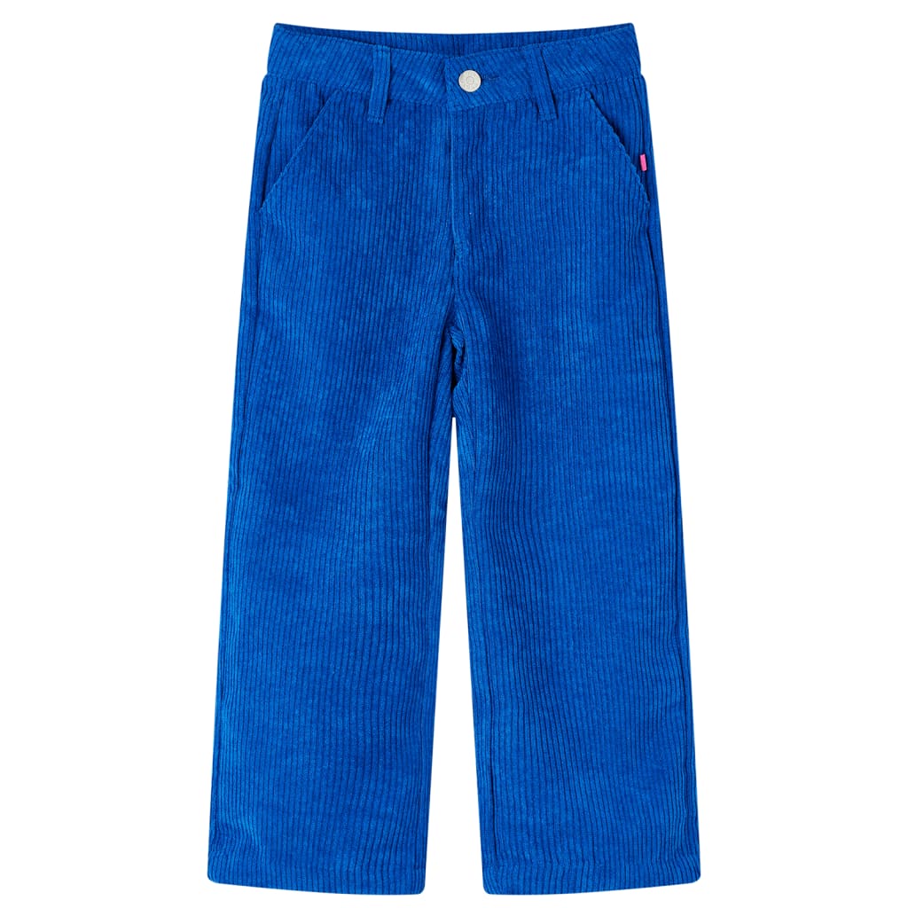 Otroške hlače rebrasti žamet kobalt modra 92