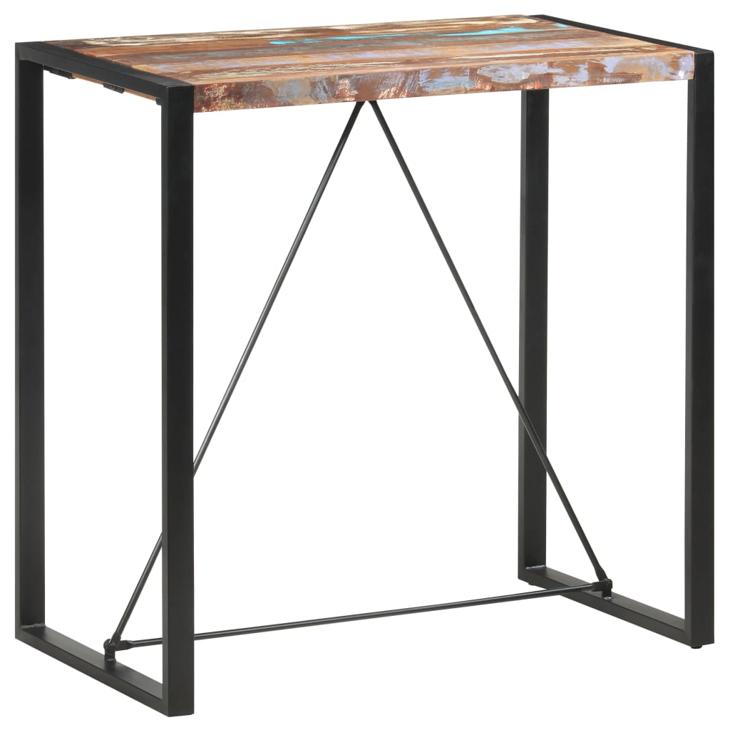 vidaXL Barska miza 110x60x110 cm iz trdnega predelanega lesa