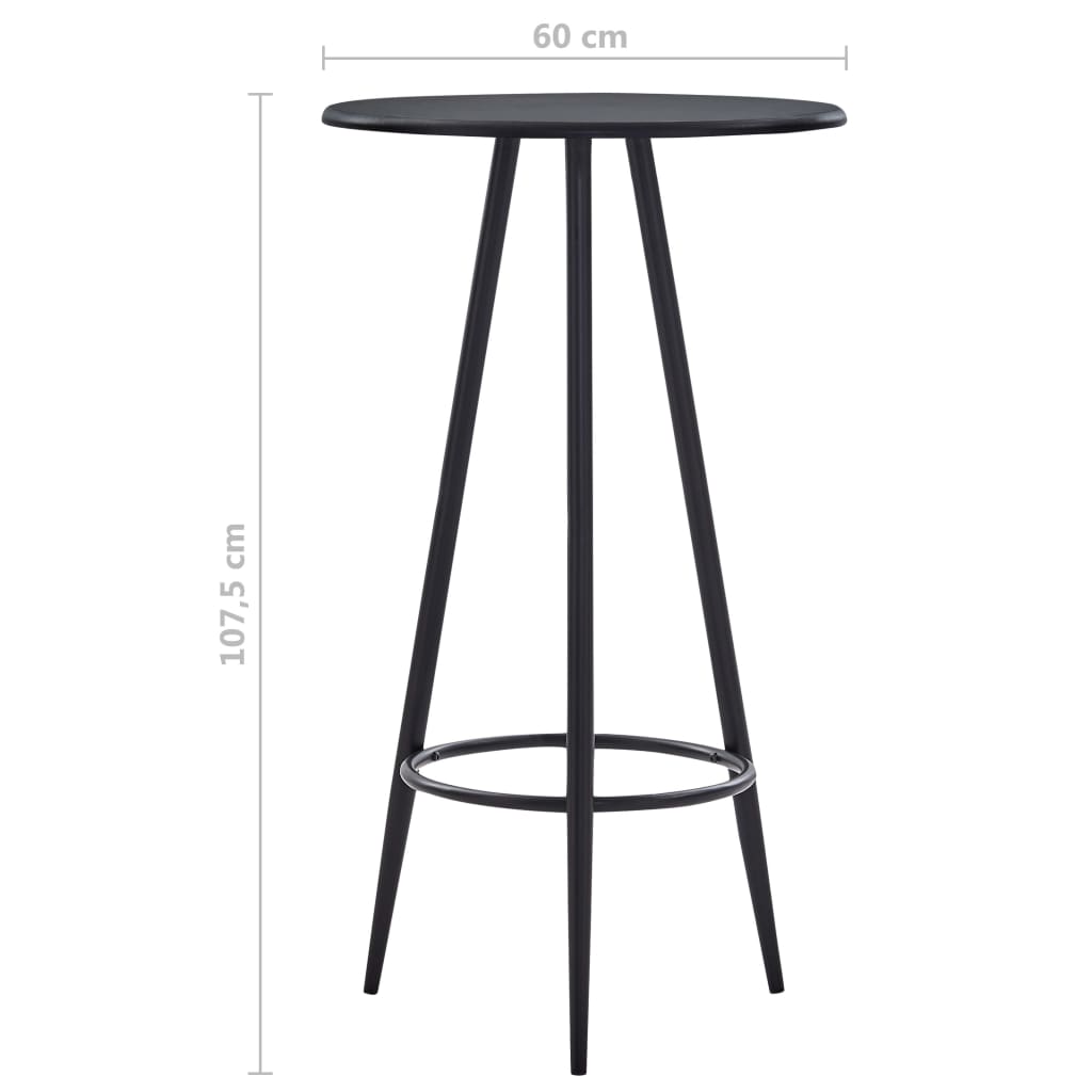 vidaXL Barska miza črna 60x107,5 cm mediapan