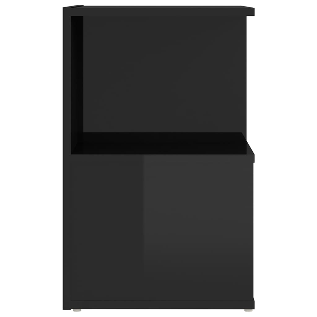 vidaXL Nočna omarica visok sijaj črna 35x35x55 cm iverna plošča