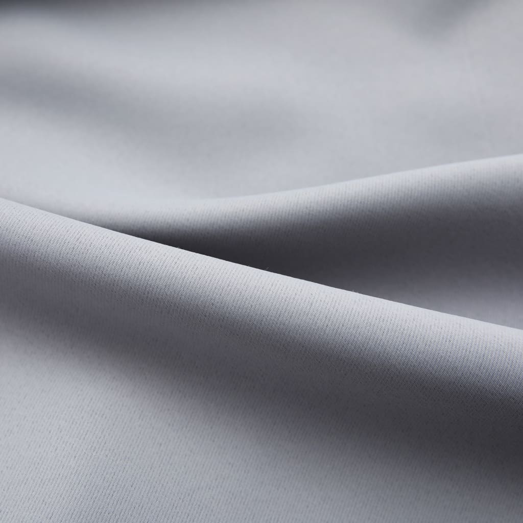 vidaXL Zatemnitvena zavesa z obešali siva 290x245 cm