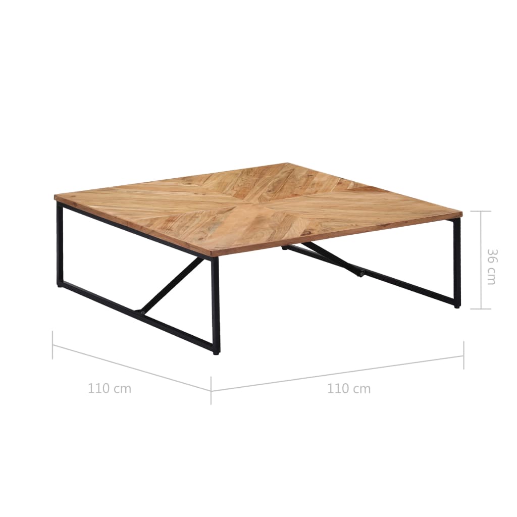 vidaXL Klubska mizica 110x110x36 cm trden akacijev les