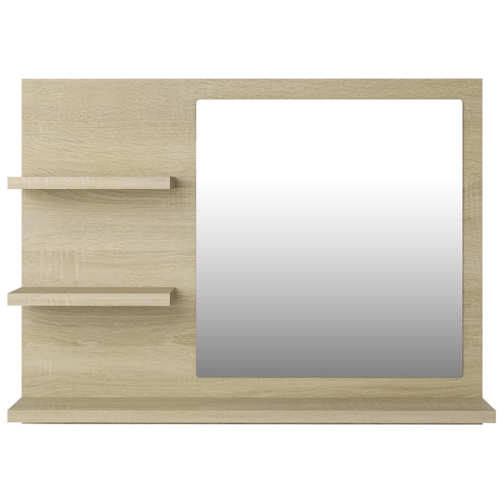 vidaXL Kopalniško ogledalo sonoma hrast 60x10,5x45 cm iverna plošča