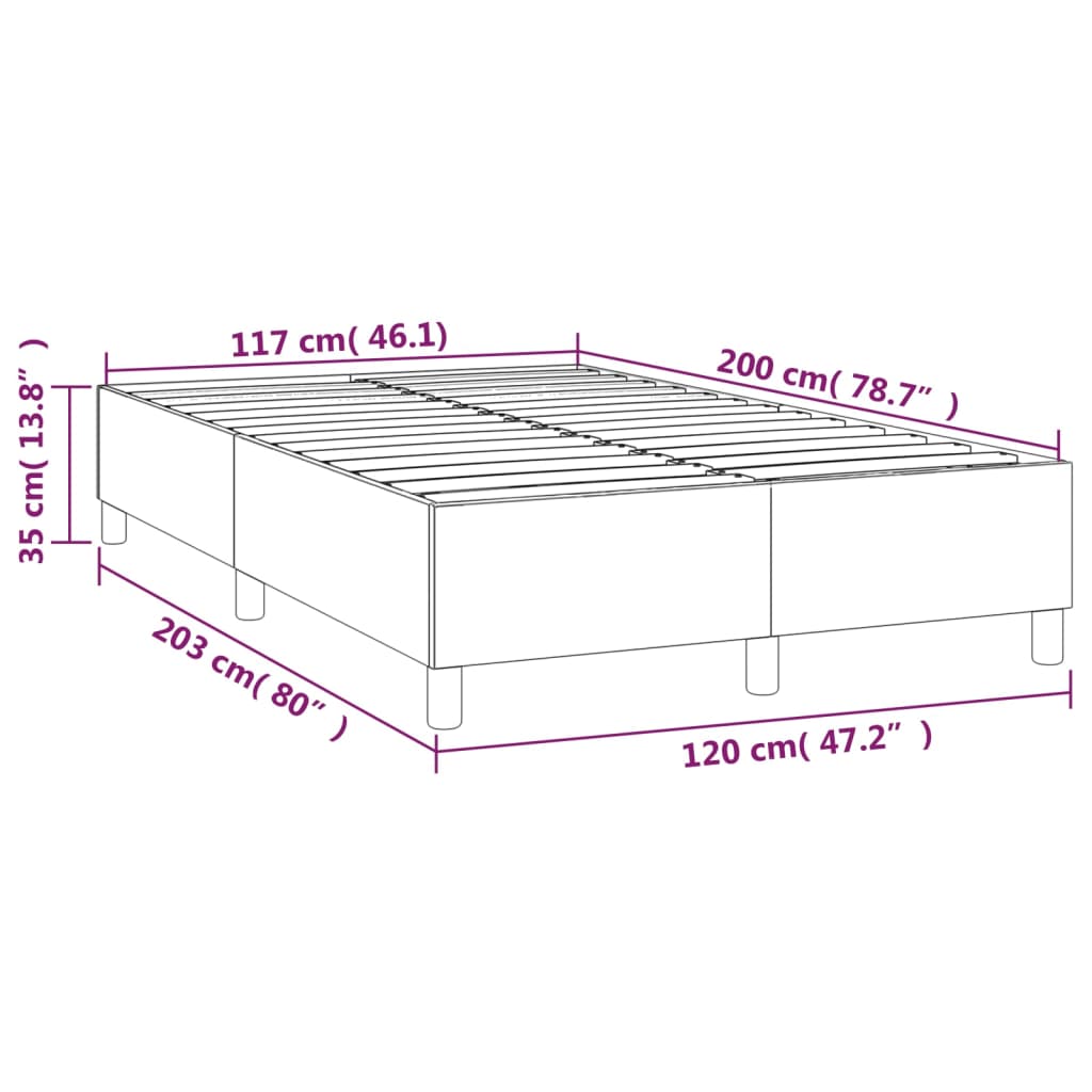 vidaXL Box spring posteljni okvir temno siv 120x200 cm blago