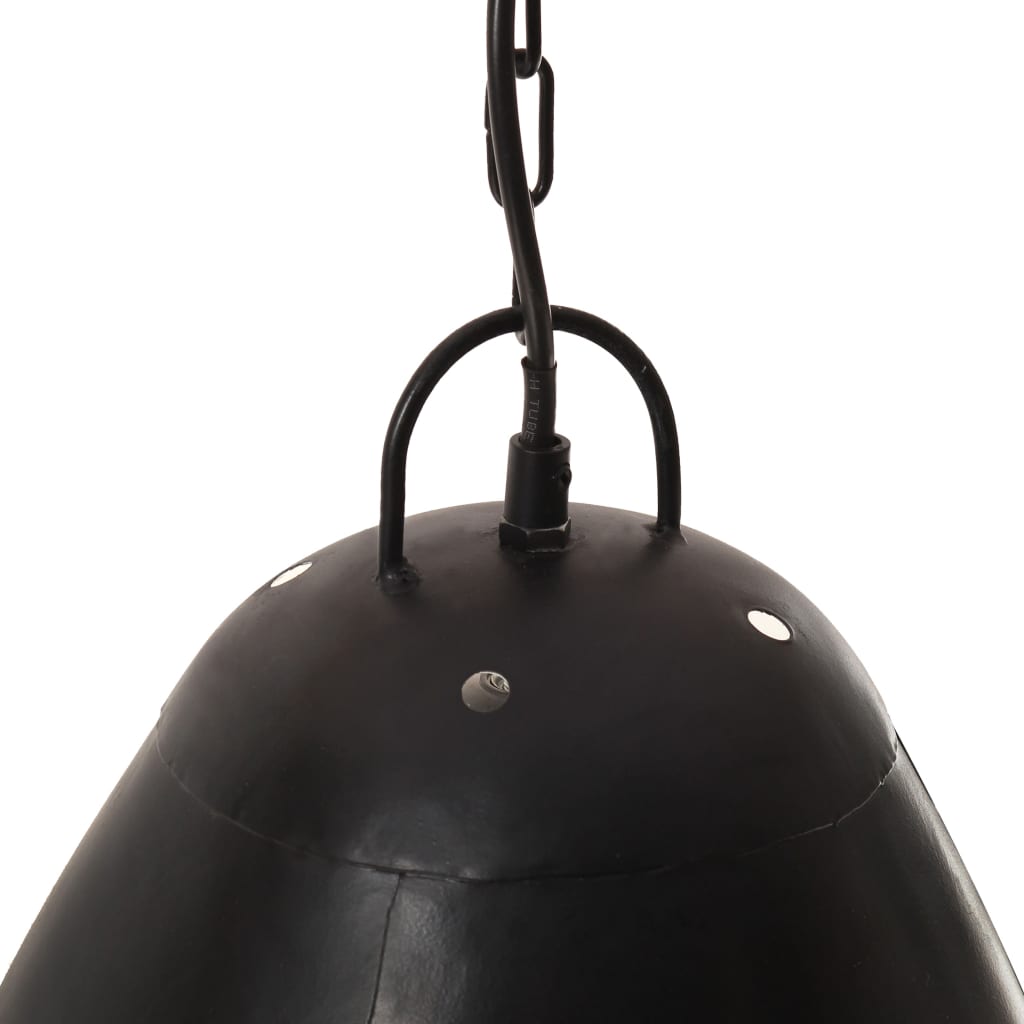 vidaXL Industrijska viseča svetilka 25 W črna okrogla 32 cm E27