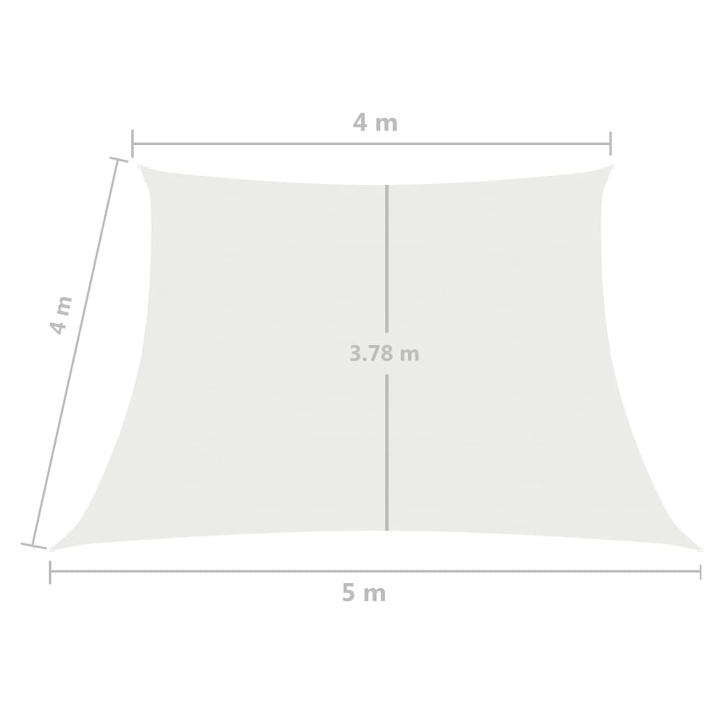 vidaXL Senčno jadro 160 g/m² belo 4/5x4 m HDPE