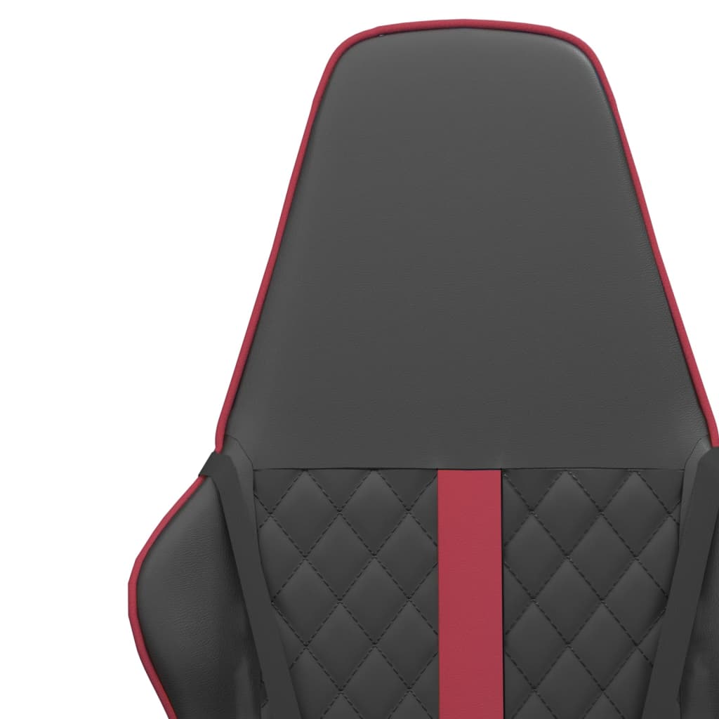 vidaXL Gaming stol črno in vinsko rdeče umetno usnje