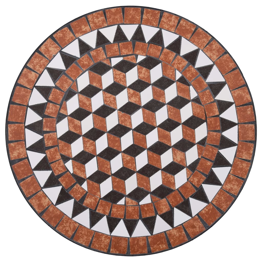 vidaXL Bistro garnitura z mozaikom 3-delna keramične ploščice terakota