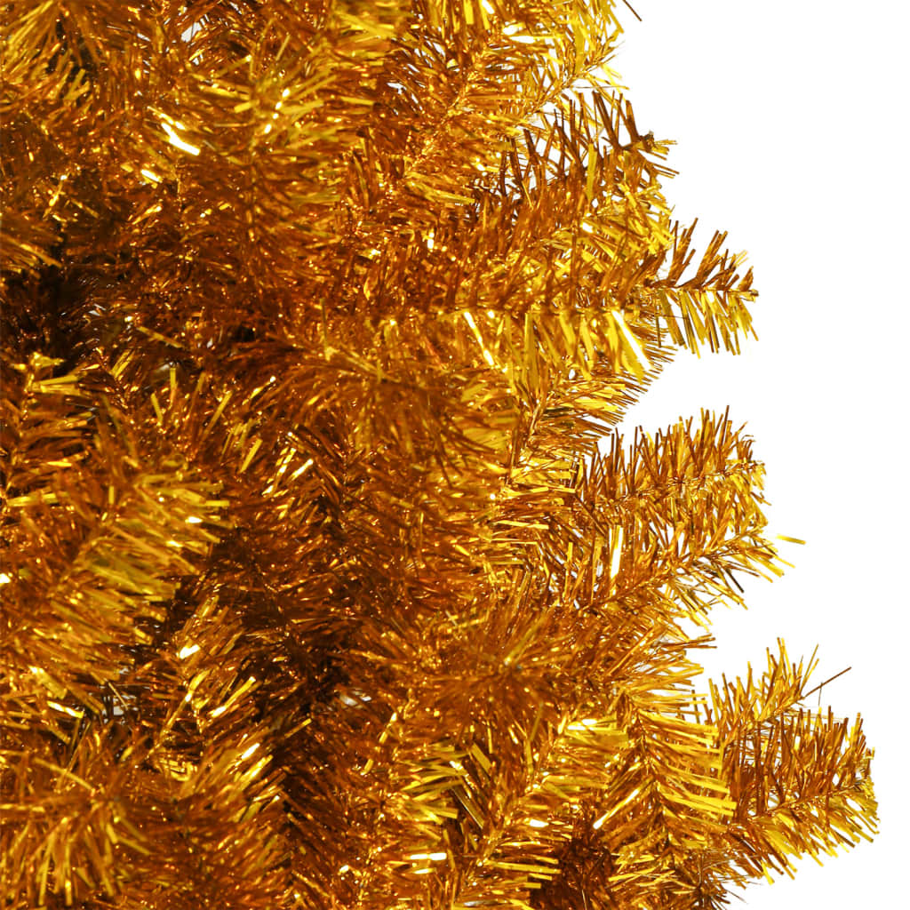 vidaXL Umetna novoletna jelka s stojalom zlata 210 cm PET