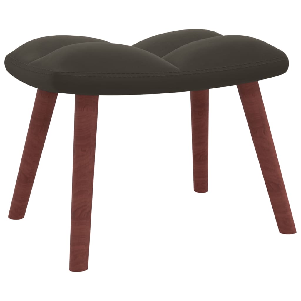 vidaXL Gugalni stol s stolčkom temno siv žamet