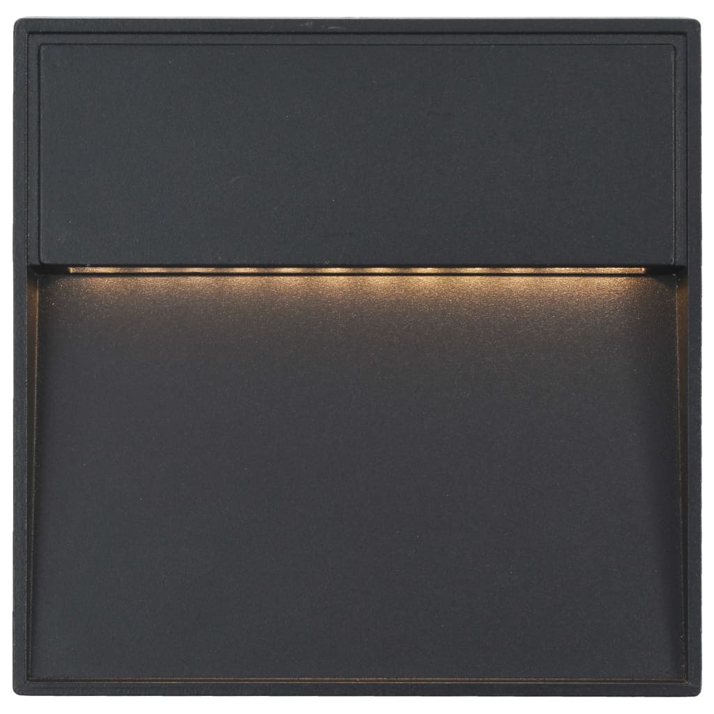 vidaXL Zunanje LED stenske svetilke 2 kosa 3 W črne kvadratne