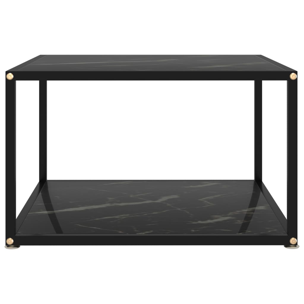 vidaXL Klubska mizica črna 60x60x35 cm kaljeno steklo