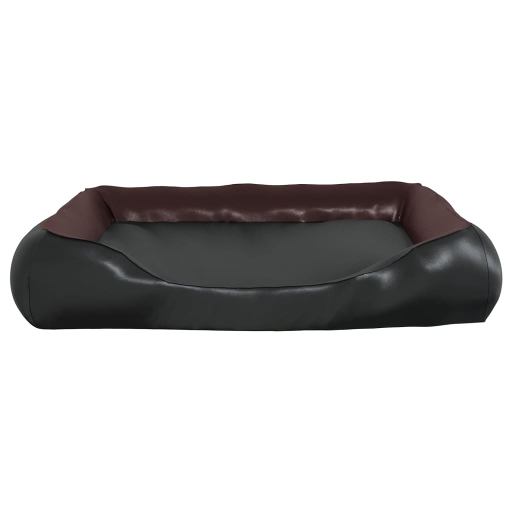 vidaXL Pasja postelja črna in rjava 80x68x23 cm umetno usnje