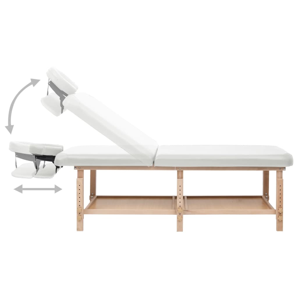 vidaXL 2-conska masažna miza belo umetno usnje