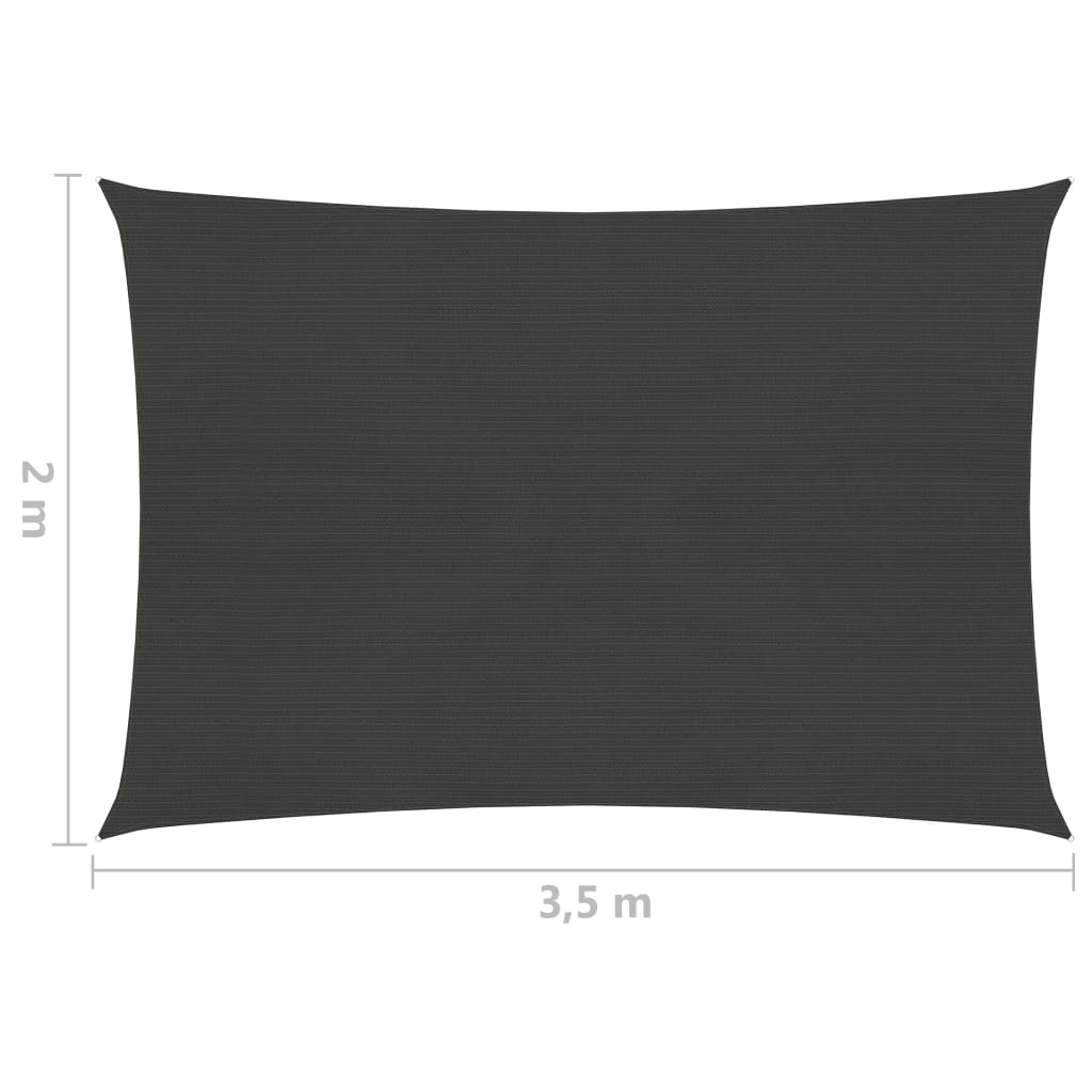 vidaXL Senčno jadro HDPE 2x3,5 m antracitno
