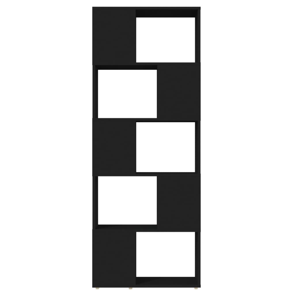 vidaXL Knjižna omara za razdelitev prostora črna 60x24x155 cm