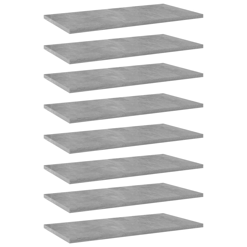 vidaXL Dodatne police za omaro 8 kosov betonsko sive 60x30x1,5 cm