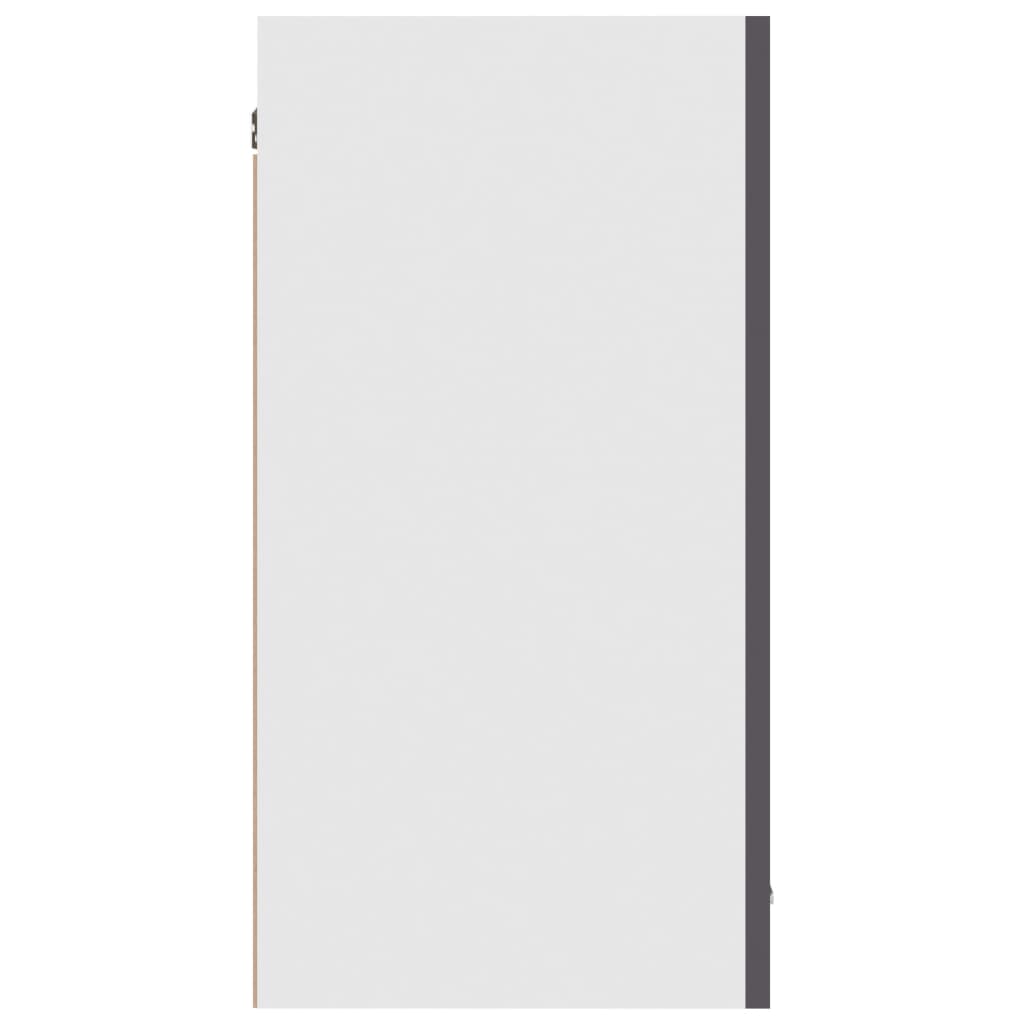 vidaXL Viseča omarica visok sijaj siva 80x31x60 cm iverna plošča