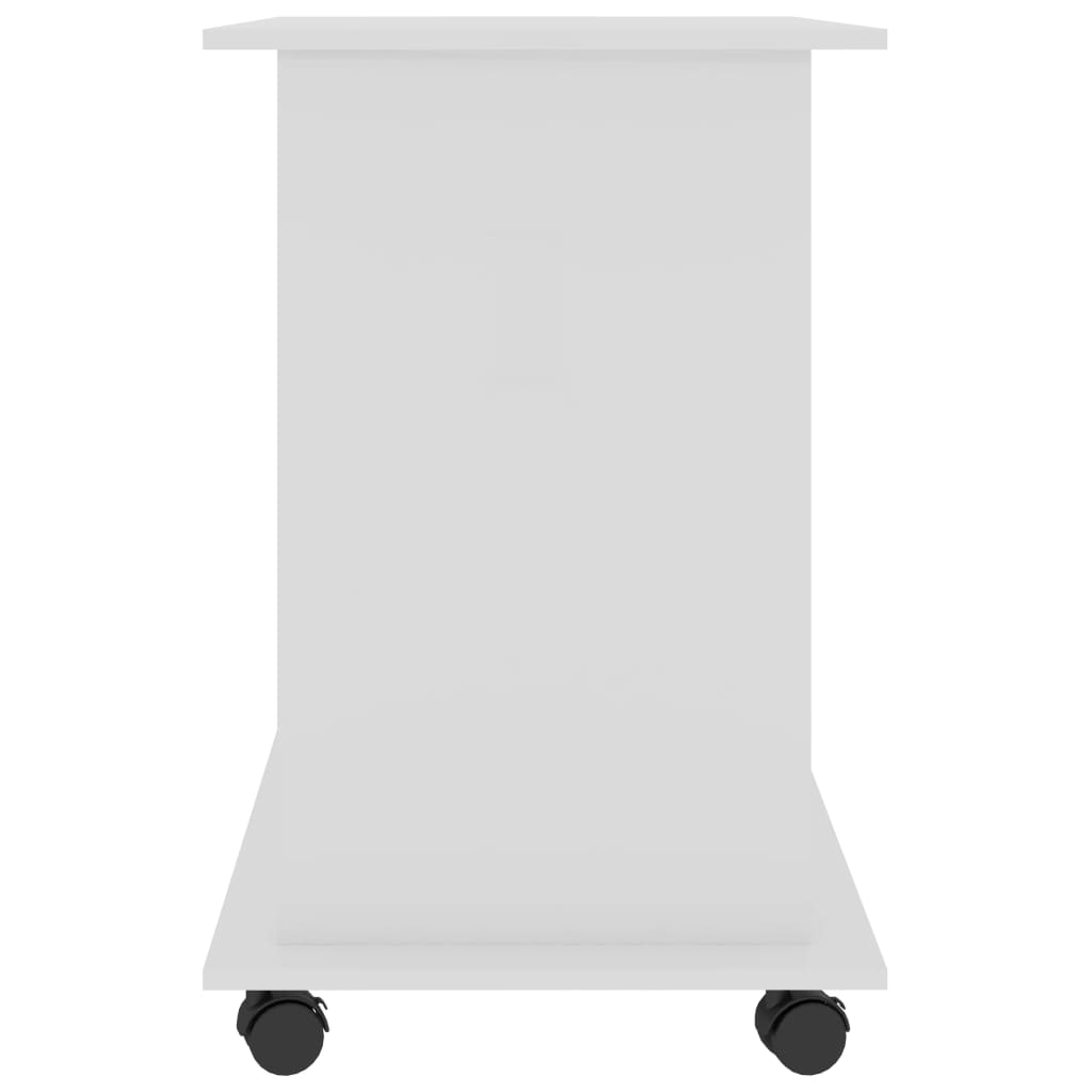 vidaXL Računalniška miza visok sijaj bela 80x50x75 cm iverna plošča