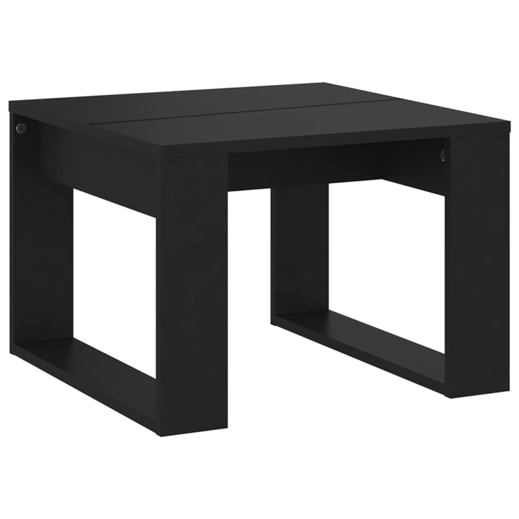 vidaXL Stranska mizica črna 50x50x35 cm iverna plošča