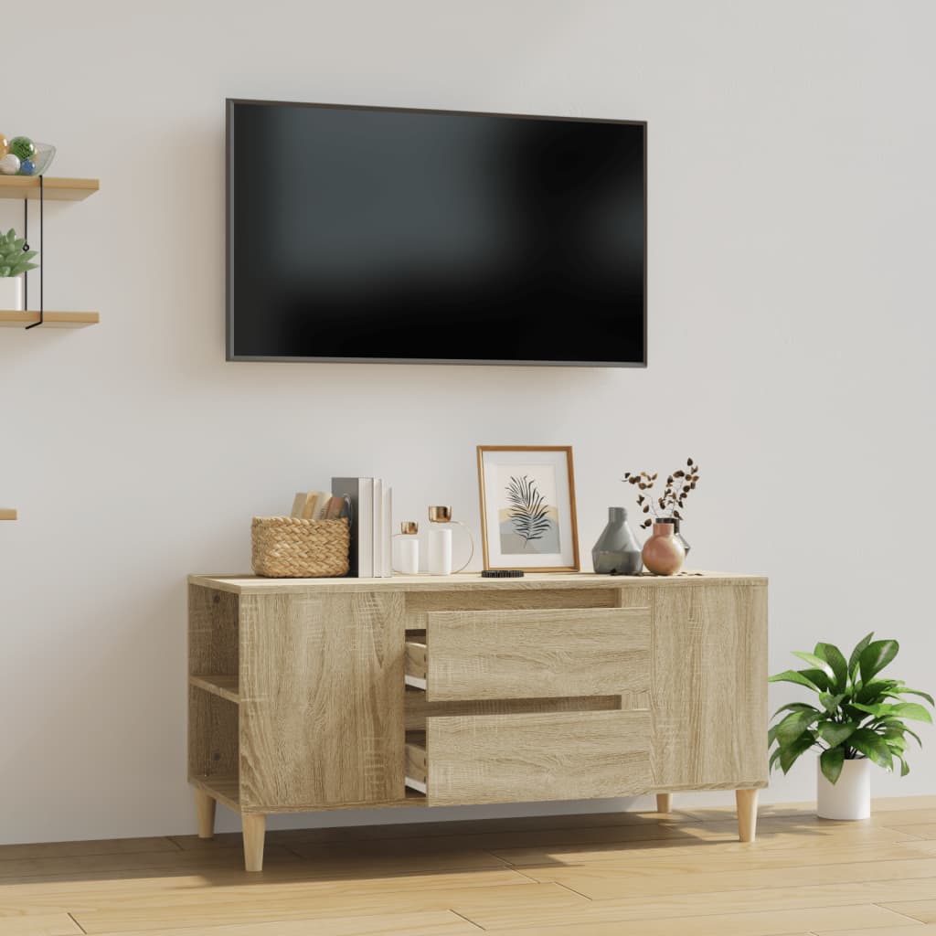 vidaXL TV omarica sonoma hrast 102x44,5x50 cm inženirski les