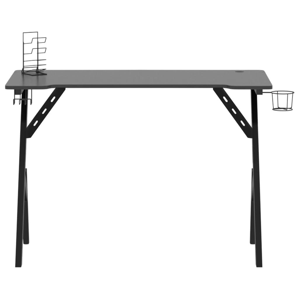vidaXL Gaming miza z nogami Y-oblike črna 110x60x75 cm