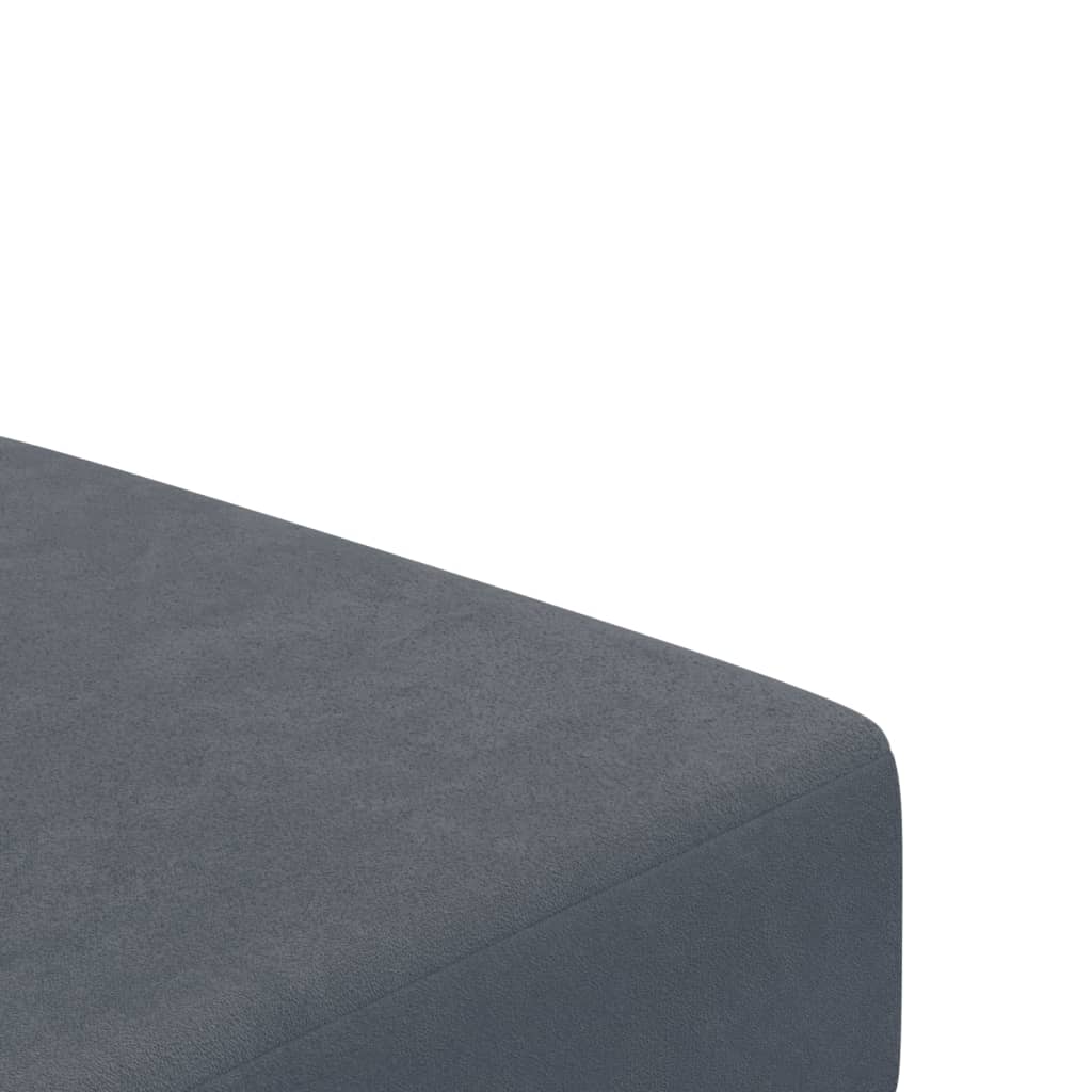 vidaXL Kavč dvosed z ležiščem in stolčkom za noge temno siv žamet