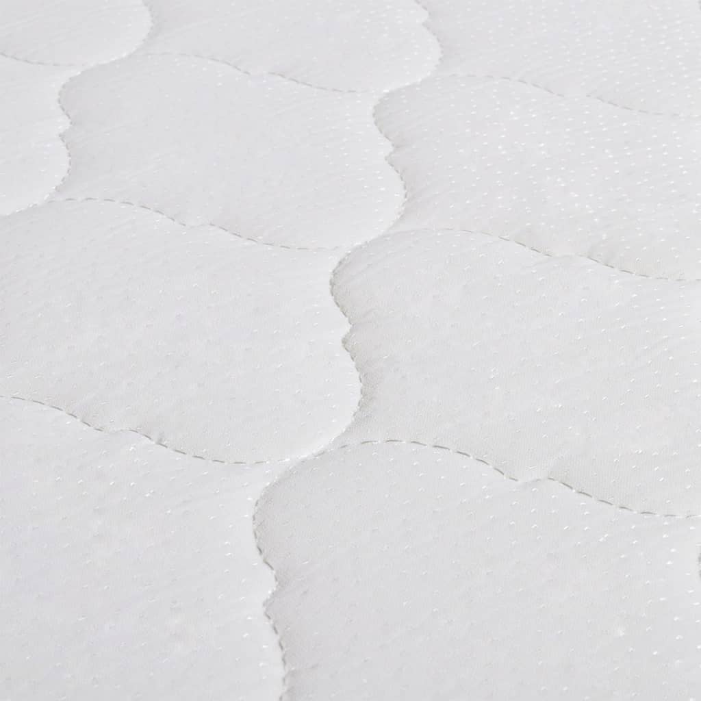 vidaXL Postelja z vzmetnico iz sp. pene belo umetno usnje 180x200 cm