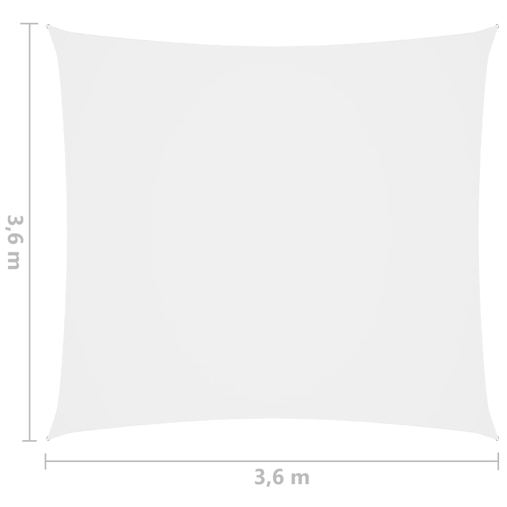 vidaXL Senčno jadro oksford blago kvadratno 3,6x3,6 m belo